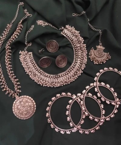 Glamaya Chic Oxidised Necklace Combo Set: Trendy & Affordable Jewelry For Girls 1 GLAM-CN-OX-275-044290-525-2