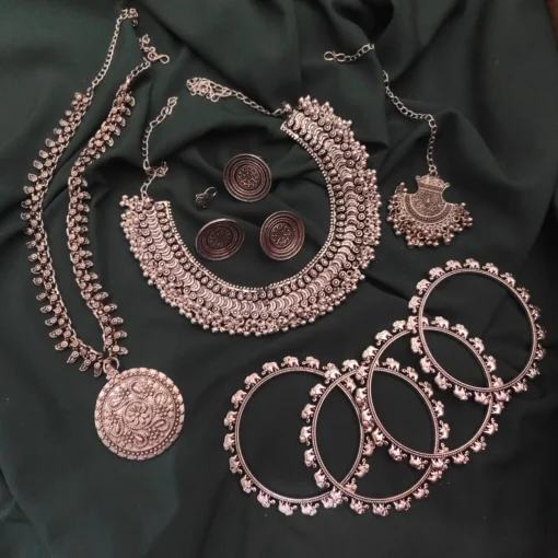 Glamaya Chic Oxidised Necklace Combo Set: Trendy & Affordable Jewelry For Girls 1 GLAM-CN-OX-275-044290-525-2