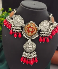 Glamaya Stylish Fusion Silver Choker Necklace: Trendy & Elegant Design 1 GLAM-NE-OX-160-794769-220-5