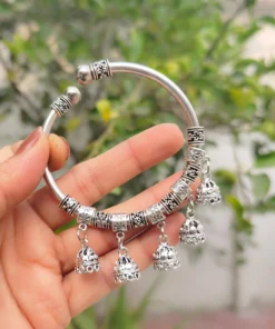 Glamaya Adjustable Oxidized Jhumki Bracelet: Fine Quality & Trendy Design 2 GLAM-BE-OX-5F7-992476-11-7