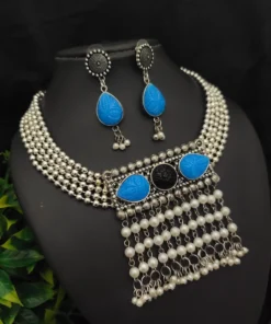 Glamaya Trendy Oxidised Choker Necklace Earring Set: Affordable Combo For Women 1 GLAM-CN-OX-30-283785-50-6