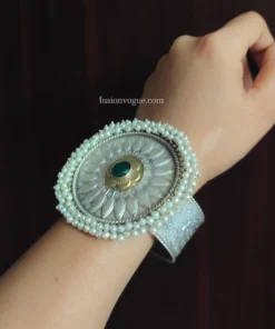 Glamaya Stylish Silver Pearl Bracelet: Adjustable & Affordable 2 GLAM-BB-PE-225-292260-275-2