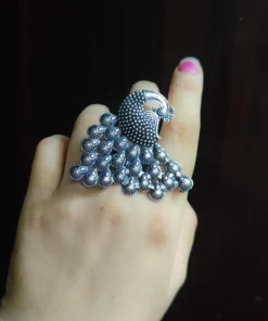 Glamaya Adjustable German Silver Ring: Trendy & Unique Style 1 GLAM-RI-OX-6F4-942764-11-7