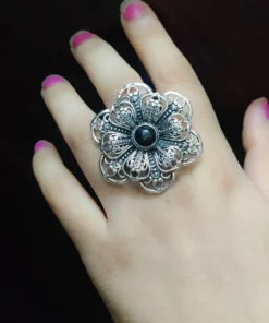 Glamaya Stylish Adjustable German Silver Finger Ring For Women 1 GLAM-RI-OX-6F4-340092-11-7