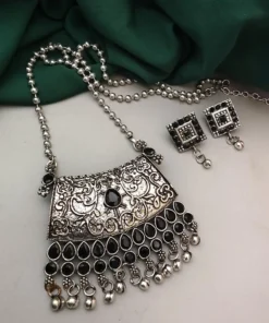 Glamaya Black Oxidised Premium Necklace Set 1 GLAM-CN-OX-21F4-773453-35-7