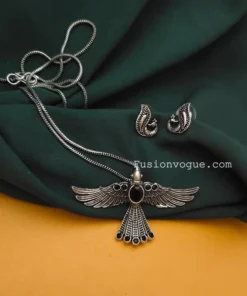 Glamaya Black Bird Chain Jewelry Set: Elegant Statement Piece 1 GLAM-CN-OX-15F7-172100-25-7