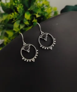 Glamaya Stylish Black Monalisa Stone Earrings - Lightweight & Trendy 1 GLAM-ER-ST-5F7-634462-11-7