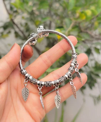 Glamaya Adjustable Oxidized Leaflets Bracelet: Trendy & Fine Quality 2 GLAM-BB-OX-5F7-074079-11-7