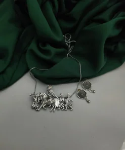 Glamaya Exquisite Oxidised Barat Chain Necklace Earring Set 1 GLAM-CN-OX-12-958132-27-5