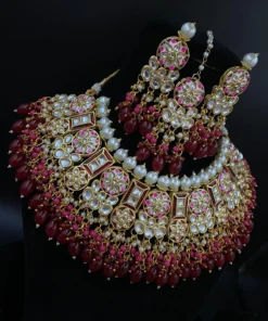 Glamaya Red Kundan Meenakari Party Wear Set 1 GLAM-CN-KU-85F7-059351-150-7