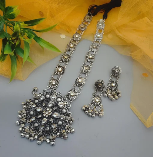 Glamaya Ethnic Oxidized Necklace Earrings Set For Trendy Women 1 GLAM-CN-OX-32-364756-60-5