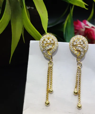 Glamaya Sparkling Cz Gold Stud Earrings: Affordable Glamour For Women 1 GLAM-ER-CZ-20-665169-30-7