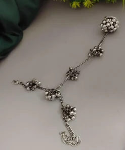 Glamaya Adjustable Oxidised Ghungroo Bracelet: Trendy & Fashionable Armlet For Women 1 GLAM-BB-OX-14-625861-27-5