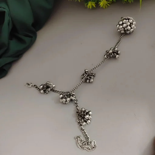 Glamaya Adjustable Oxidised Ghungroo Bracelet: Trendy & Fashionable Armlet For Women 1 GLAM-BB-OX-14-625861-27-5