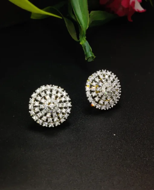 Glamaya Glamourous Gold Plated Cz Stud Earrings 1 GLAM-ER-CZ-14-698382-21-10
