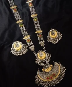 Glamaya Exquisite Oxidised Kundan Necklace Set 1 GLAM-CN-KU-36F7-610104-50-6