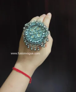 Glamaya Exquisite Afghan Mirror Finger Ring: Trendy Ethic Jewelry 2 GLAM-RI-MI-40-557213-71-2