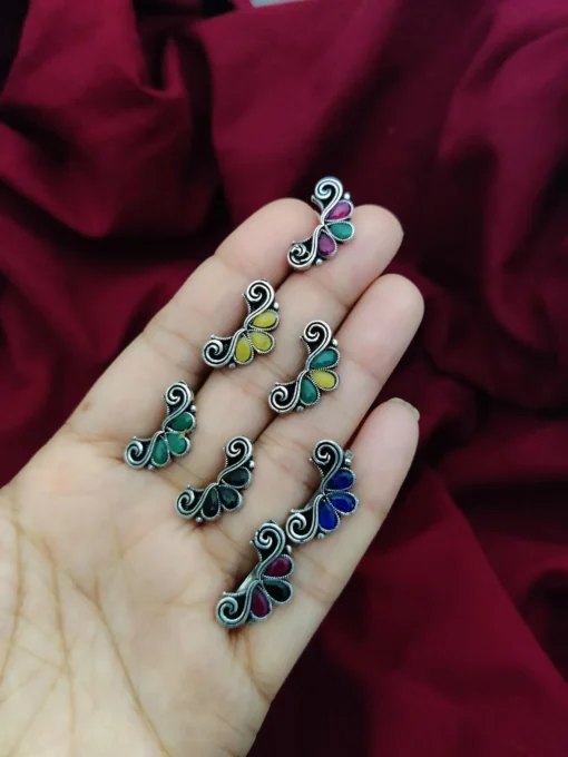 Glamaya Stylish Oxidised Clip On Stone Nosepin Set 1 GLAM-NP-ST-2-396265-5-5