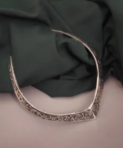 Glamaya Chic Silver Plated Oxidised Hasli Necklace 1 GLAM-NE-OX-65-489463-99-2