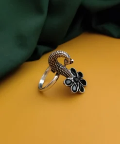 Glamaya Stylish Oxidised Peacock Ring - Affordable & Elegant 1 GLAM-RI-OX-45-885970-75-2