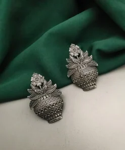 Glamaya Stylish Silver Lookalike Stud Earrings For Women 1 GLAM-ER-OX-40-804545-71-2