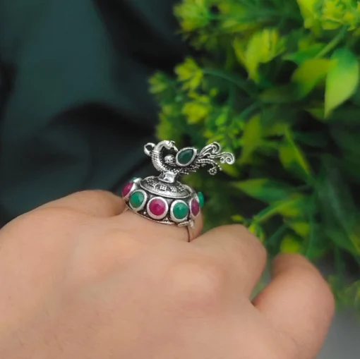 Glamaya Peacock Design Adjustable Multi Ring For Trendy Women 2 GLAM-RI-OX-15-587127-32-2 Glamaya Peacock Design Adjustable Multi Ring For Trendy Women 2 GLAM-RI-OX-15-587127-32-2