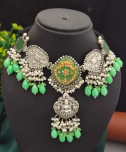 Glamaya Stylish 92.5 Silver Fusion Choker Necklace 07: Exclusive Trendy Design 1 GLAM-NE-OX-400-404502-550-2