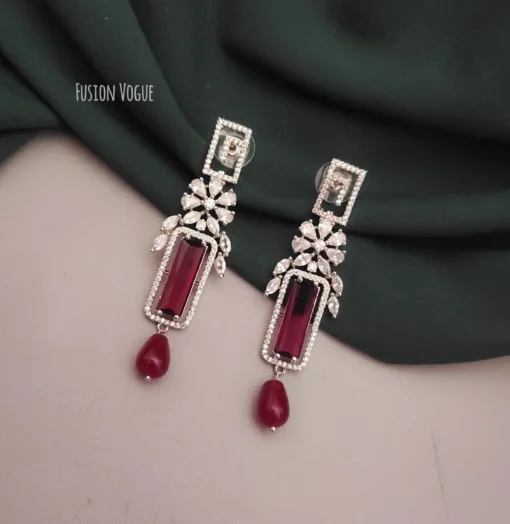 Glamaya Exquisite Cz Doublet Semi Precious Stone Earrings: Trendy & Elegant Picks 1 GLAM-ER-CZ-225-035516-275-2