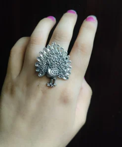 Glamaya Elegant Adjustable German Silver Finger Ring For Women 1 GLAM-RI-OX-6F4-147365-11-7