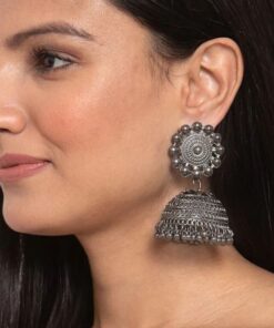 Glamaya Stylish Black Oxidised Lightweight Jhumka Earrings Under 500 2 GLAM-ER-BP-15-118989-25-6