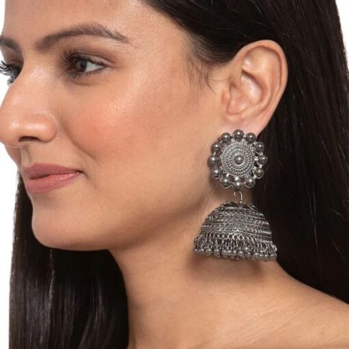 Glamaya Stylish Black Oxidised Lightweight Jhumka Earrings Under 500 2 GLAM-ER-BP-15-118989-25-6 Glamaya Stylish Black Oxidised Lightweight Jhumka Earrings Under 500 2 GLAM-ER-BP-15-118989-25-6