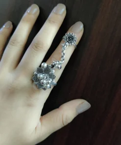 Glamaya Trendy Oxidised Chain Ring: Stylish & Affordable Pick For Women 1 GLAM-RI-OX-5F7-967647-11-7