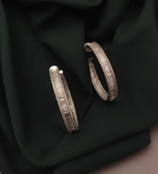 Glamaya Dazzling Cz Hoops: Stylish Statement Earrings For Women 2 GLAM-ER-CZ-114-570160-125-10 Glamaya Dazzling Cz Hoops: Stylish Statement Earrings For Women 2 GLAM-ER-CZ-114-570160-125-10
