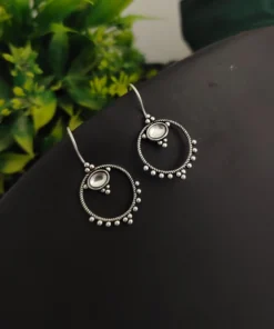 Glamaya Chic White Monalisa Stone Earrings - Lightweight Daily Wear 1 GLAM-ER-ST-5F7-425076-11-7