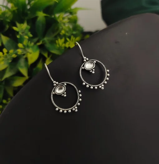 Glamaya Chic White Monalisa Stone Earrings - Lightweight Daily Wear 1 GLAM-ER-ST-5F7-425076-11-7