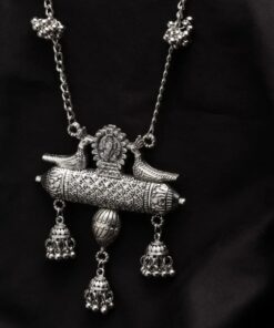 Glamaya Chic Oxidised Long Chain Statement Necklace For Stylish Women 1 GLAM-NE-OX-23F3-303111-45-3