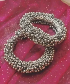 Glamaya Adjustable Ghungroo Bangles Set: Stylish Armlets For Women 2 GLAM-CB-BP-50-322686-86-5