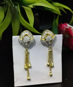Glamaya Sparkling Gold Plated Cz Stud Earrings - Affordable Elegance 2 GLAM-ER-CZ-23F3-300108-35-6