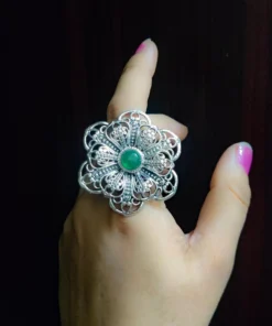 Glamaya Stylish Oxidised German Silver Adjustable Ring For Trendy Women 1 GLAM-RI-OX-6F4-403283-11-7