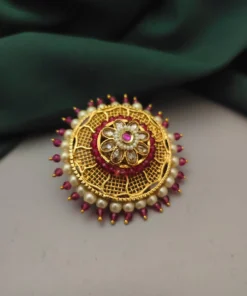 Glamaya Ethnic Kundan Polki Jumbo Adjustable Ring: Traditional Copper Beauty 1 GLAM-RI-CO-76F7-430097-100-3