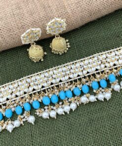 Glamaya Sky Festive Kundan Pearl Choker Set 1 GLAM-CN-PE-46F5-907045-58-10