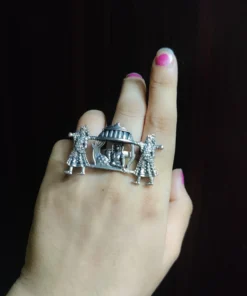 Glamaya Adjustable Oxidised German Silver Finger Ring - Trendy Women's Jewelry 1 GLAM-RI-OX-6F4-282654-11-7