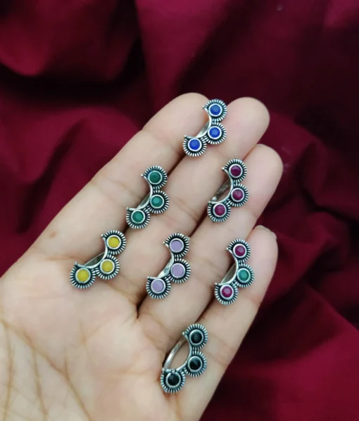 Glamaya Stylish Oxidised Stone Clip On Nosepin - Trendy Women's Fashion 1 GLAM-NP-ST-2-696221-5-5