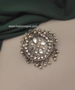 Glamaya Exquisite Afghan Mirror Finger Ring: Trendy Ethic Jewelry 1 GLAM-RI-MI-40-557213-71-2