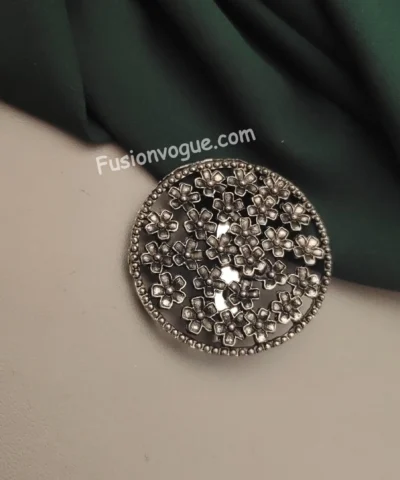 Glamaya Ethnic Charm: Oxidised Brooch For Sarees & Dupattas 1 GLAM-WB-OX-5F5-603220-9-10