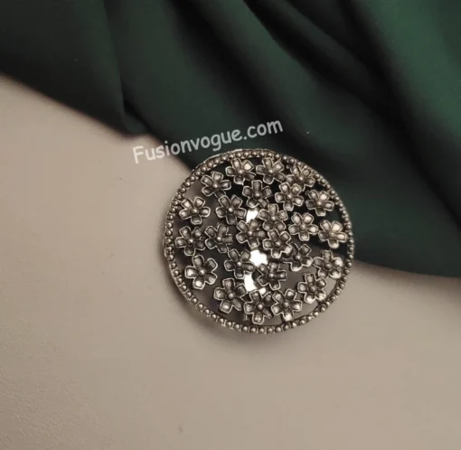 Glamaya Ethnic Charm: Oxidised Brooch For Sarees & Dupattas 1 GLAM-WB-OX-5F5-603220-9-10
