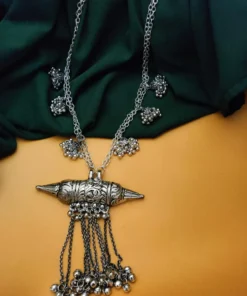 Glamaya Stylish Oxidised Jhumki Chain Necklace - Trendy Design For Women 1 GLAM-NE-OX-45-905789-75-4