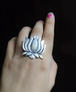 Glamaya Trendy German Silver Adjustable Finger Ring For Women 1 GLAM-RI-OX-6F4-255021-11-7