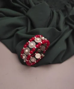 Glamaya Adjustable Red Beads Bracelet: Trendy Women's Armlet 1 GLAM-BB-BE-16F7-650364-30-3