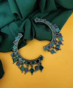 Glamaya Stunning Black Polish Blue Meenakari Earrings For Women 1 GLAM-ER-BP-14-158183-27-5